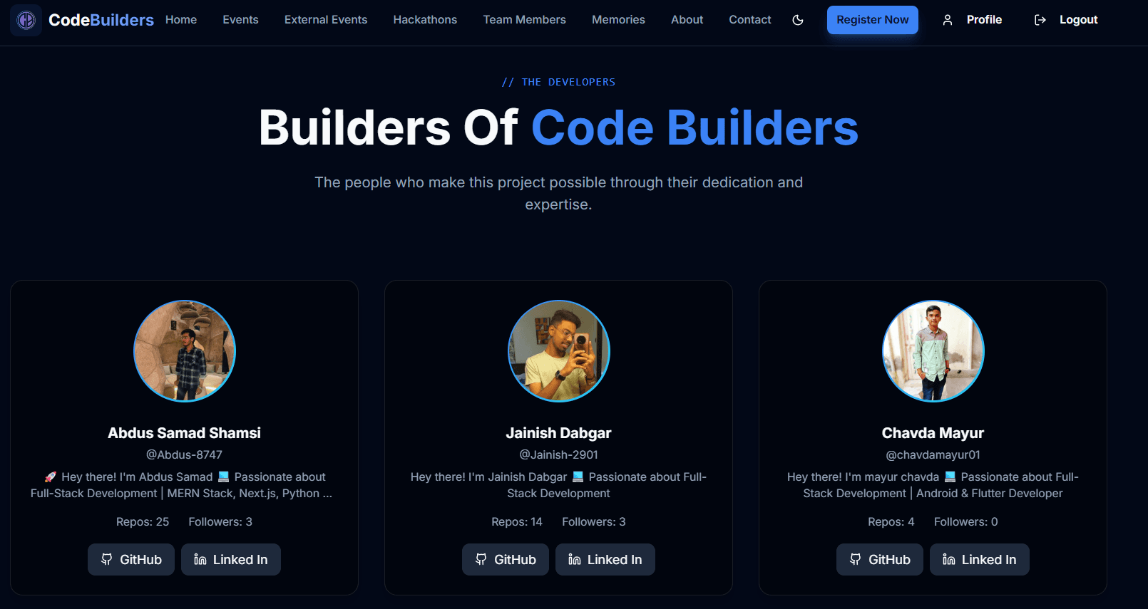 Code Builders Event Platform Screenshot 3